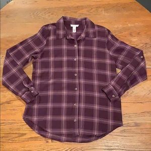Fall Purple Plaid Shirt 🍂